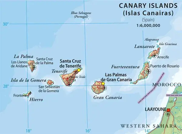 Mapa detallado de las Islas Canarias en España para tu viaje perfecto